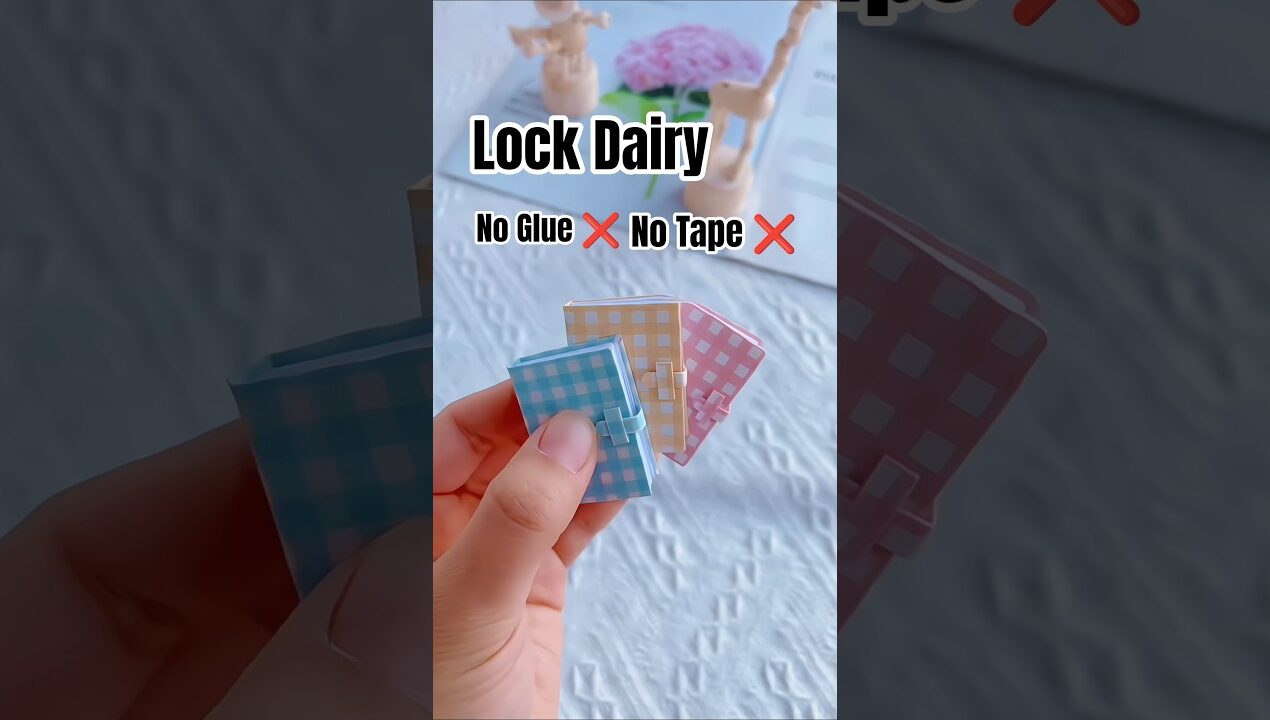 No Glue ❌ No Tape ❌ Lock paper diary #diy #craft #notebook #journal