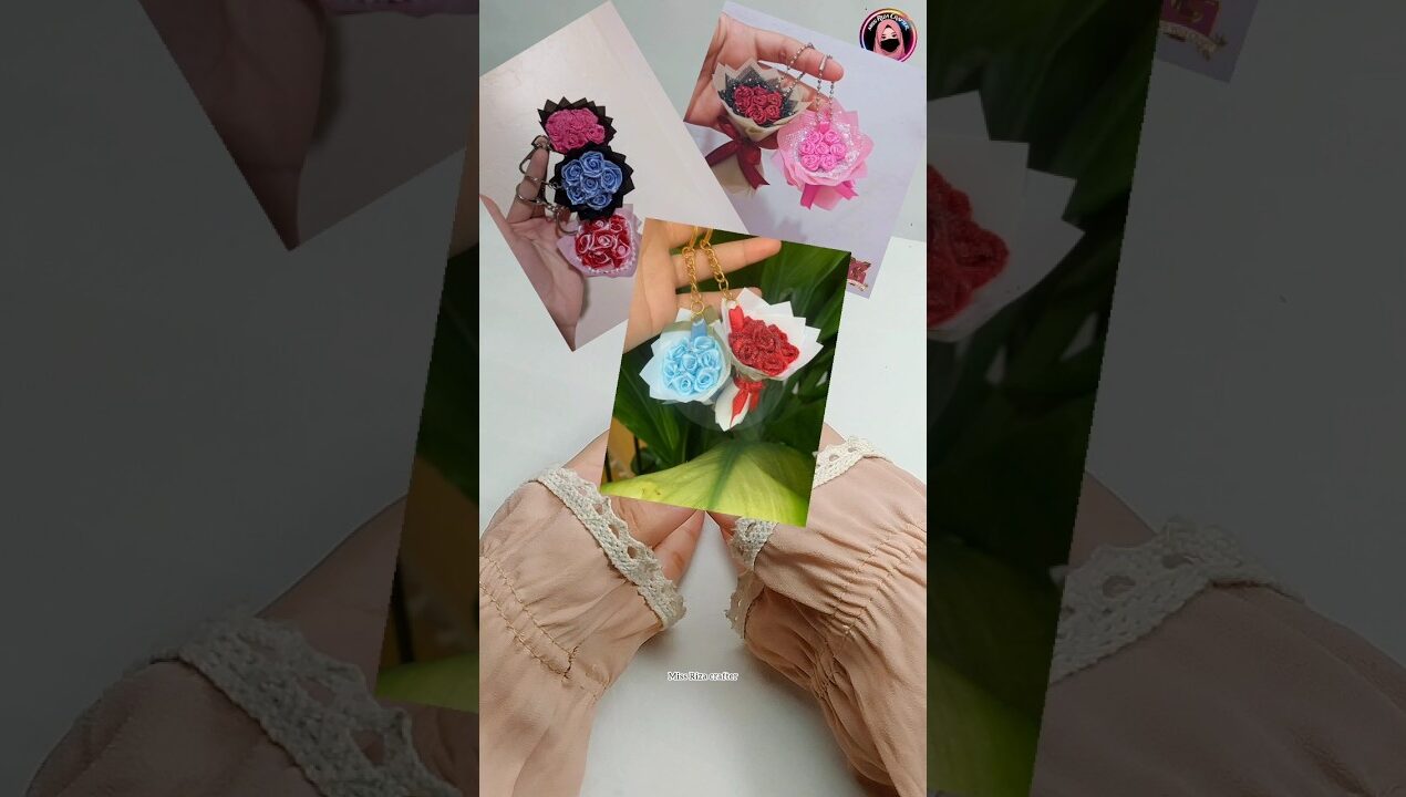 I made this viral mini Bouquet Keychain ✨🤩 #diy #shorts #youtubeshorts