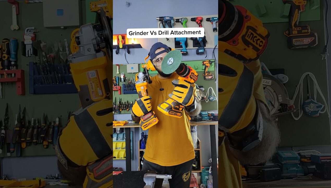 Angle Grinder Vs Angle Grinder Drill Attachment ⚒️…#tools #tooltips #diy #hack #grinder