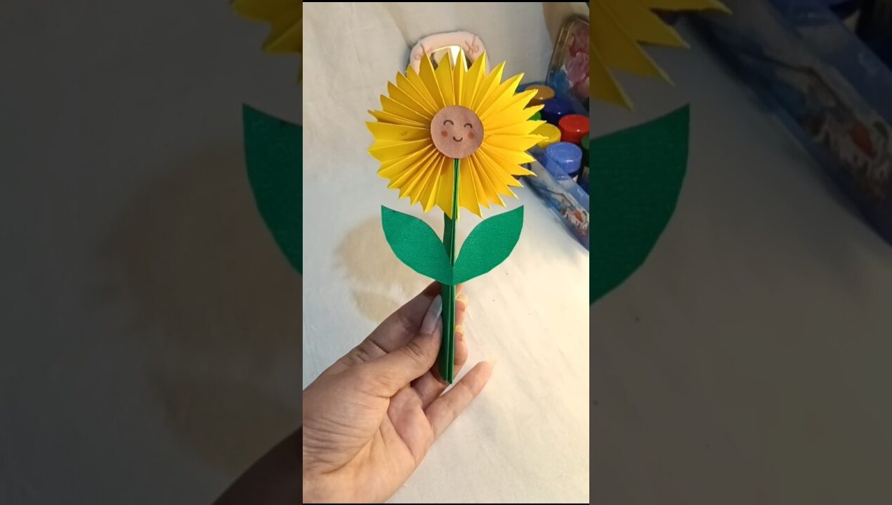 diy paper sunflower 🌻 #diy #craft #art #trending #ytshorts #shorts#painting #youtube #handmade