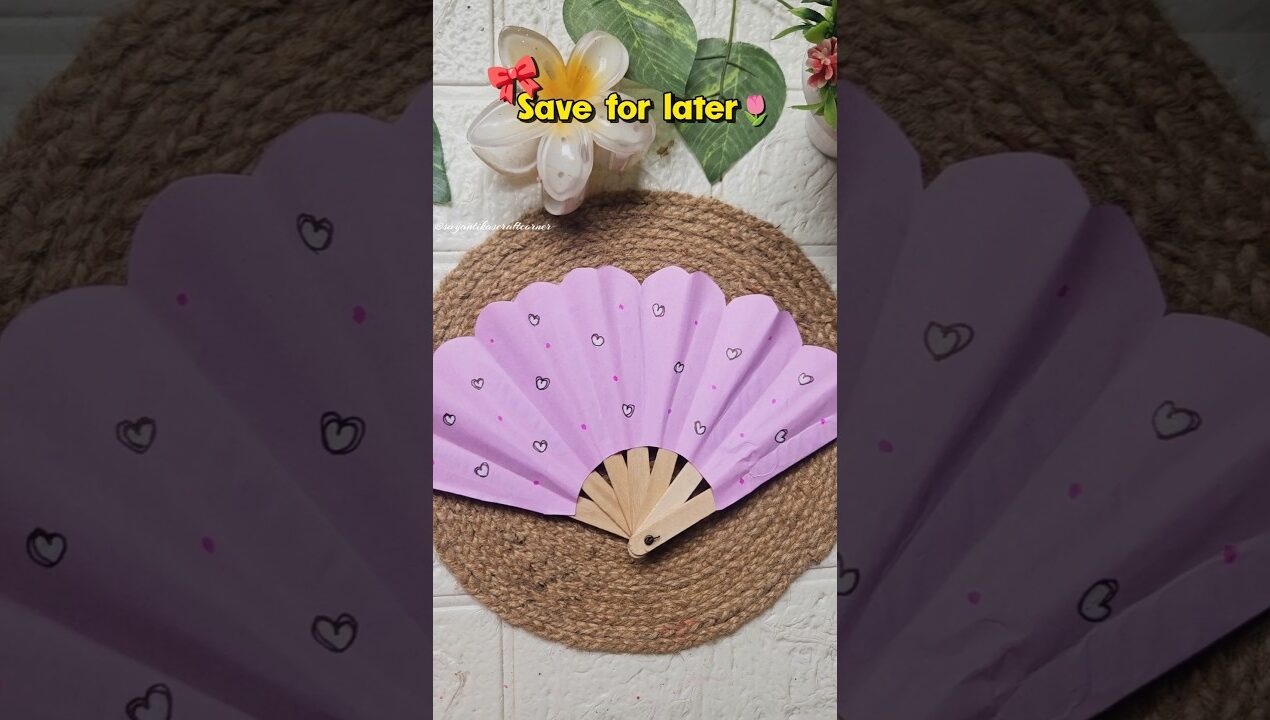 DIY fan for summer | Aesthetic craft #diy #handmade #aesthetic #craft #fan #shorts #tending