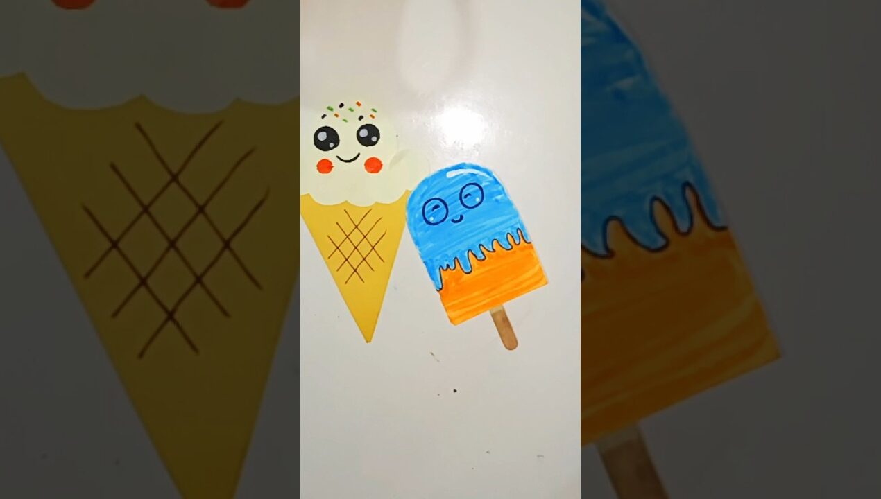 Easy ice cream 🍦 drawing ideas|paper icecream craft #shorts #trending #ytshorts #craft #viral #diy