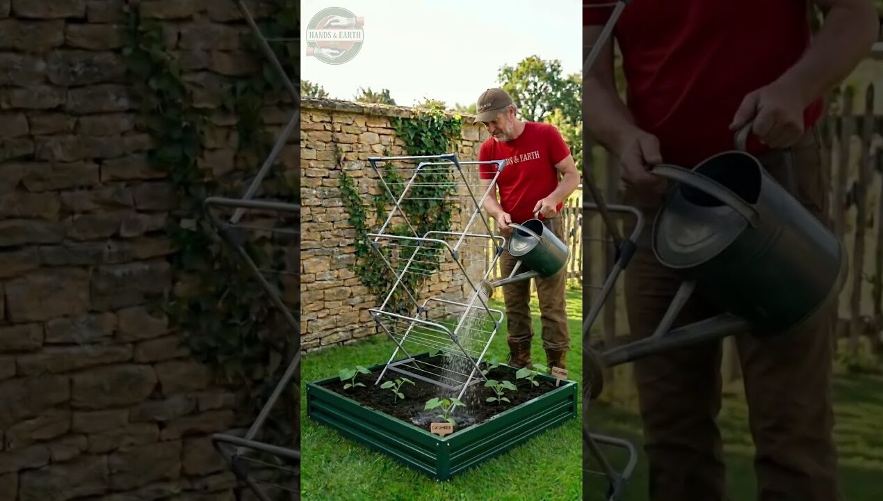 Don't Throw Away Your Old Clothes Rack! 🥒 Genius Cucumber Hack #diy #gardening 💡