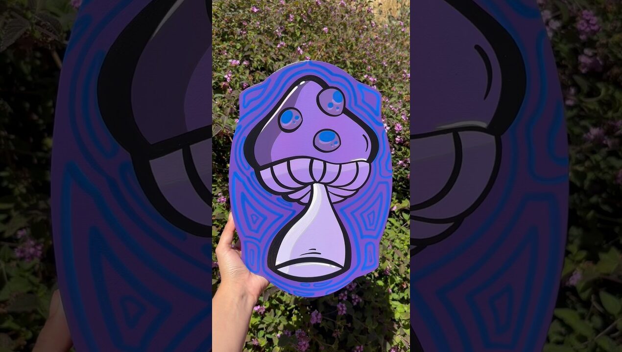 Purple mushroom tutorial✨💜 #art #painting #diy