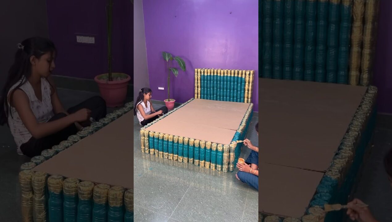 Bottle DIY Bed 🛌 #shorts #ytshorts #trending #homedecor #idea #viral #fun