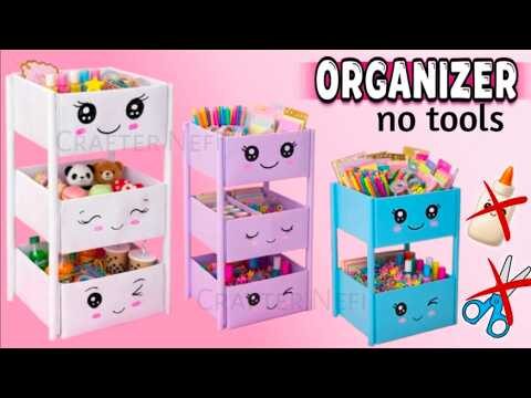 DIY Paper Desk Organizer (No Glue!) ✂️ Easy & Cute School Craft