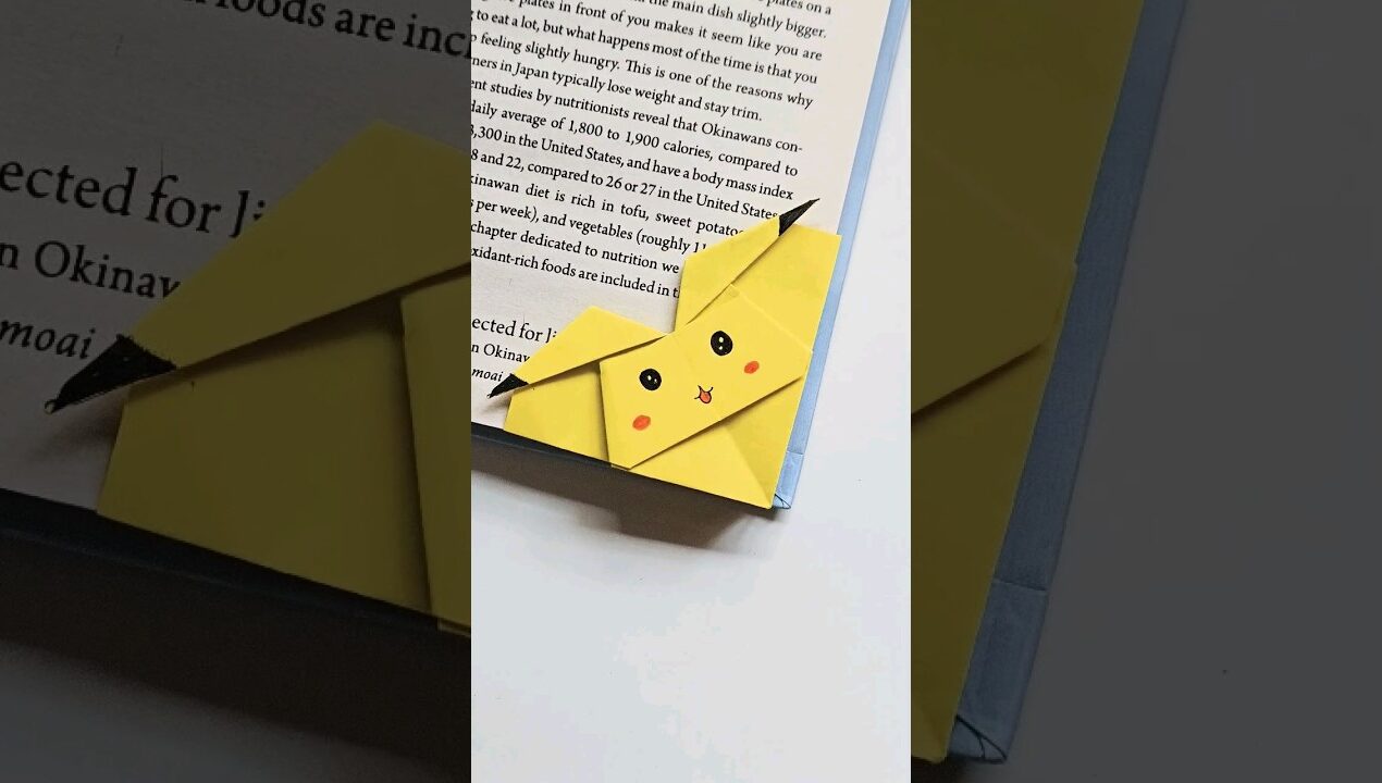 Pokemon Pikachu papercraft Bookmark | Craft Ideas for kids