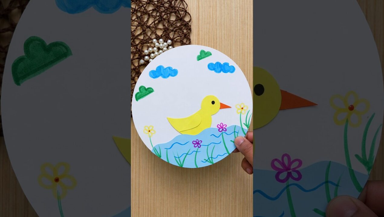 paper drawing craft ideas for kids/ paper duck drawing craft #craft #papercraft #drawing #duck #kids