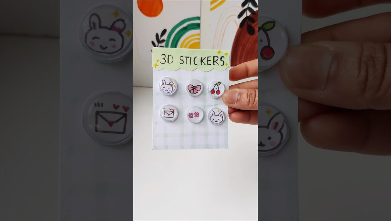 3D Stickers without Glue Gun🔫 #diy #shorts #sticker