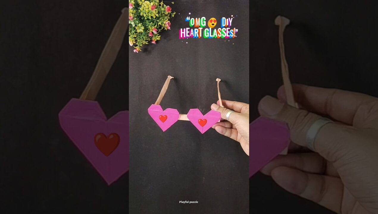 DIY Love Glasses 💕 Easy Paper Craft for Kids🤓😱 #youtubeshorts #viral #kidsvideo #diy #craft #kids