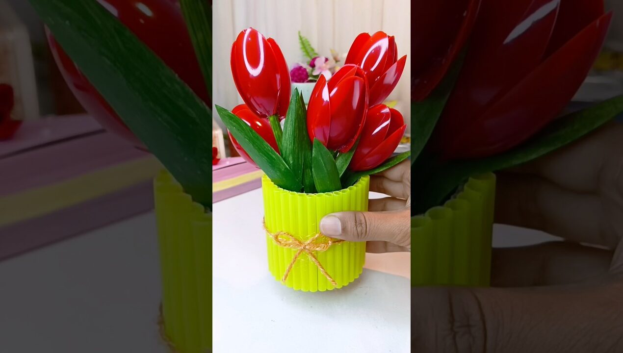 DIY Tulip 🌷 Flower / #shorts #diy #handmade