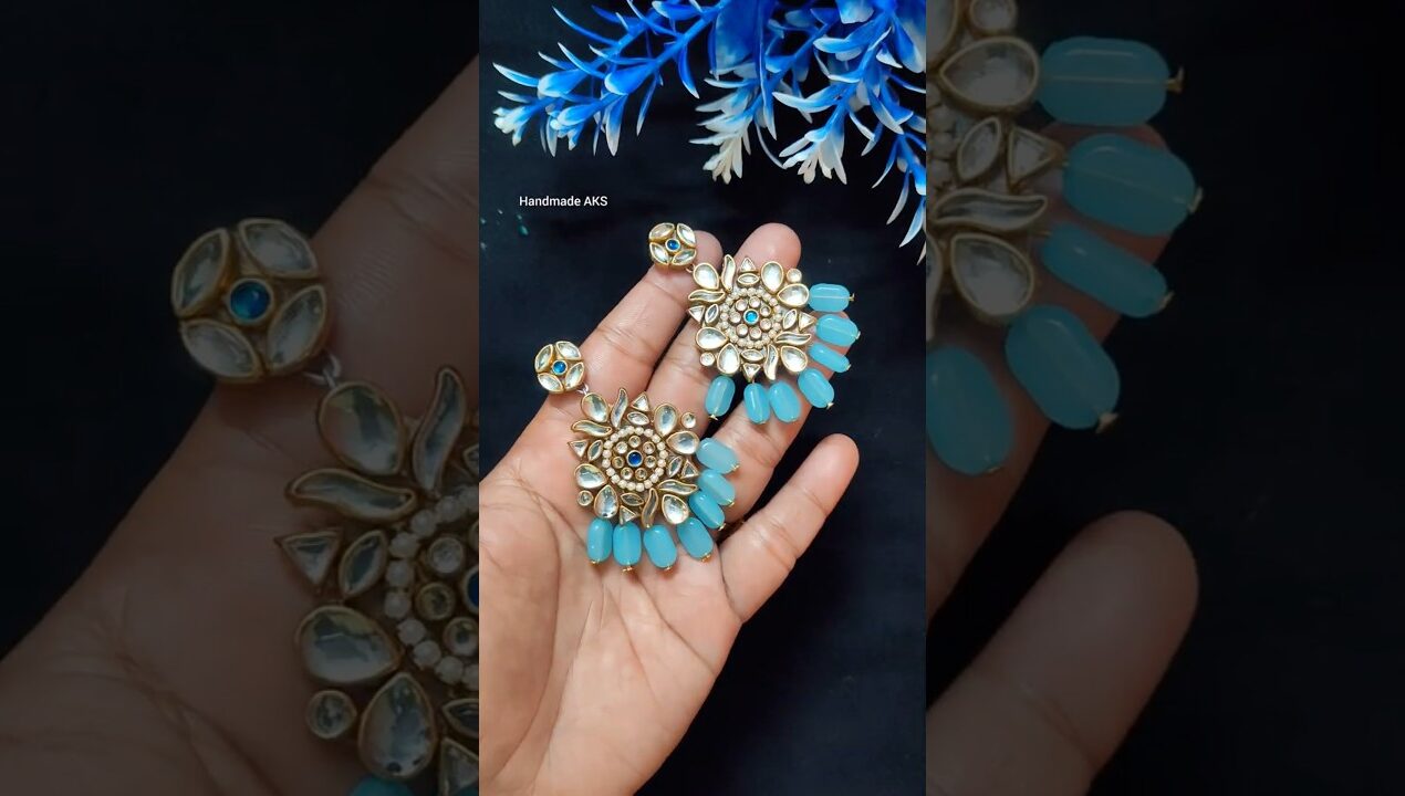 DIY Kundan Earrings Making Tutorial💖✨#diy#shorts#kundanjewelry#youtubeshorts