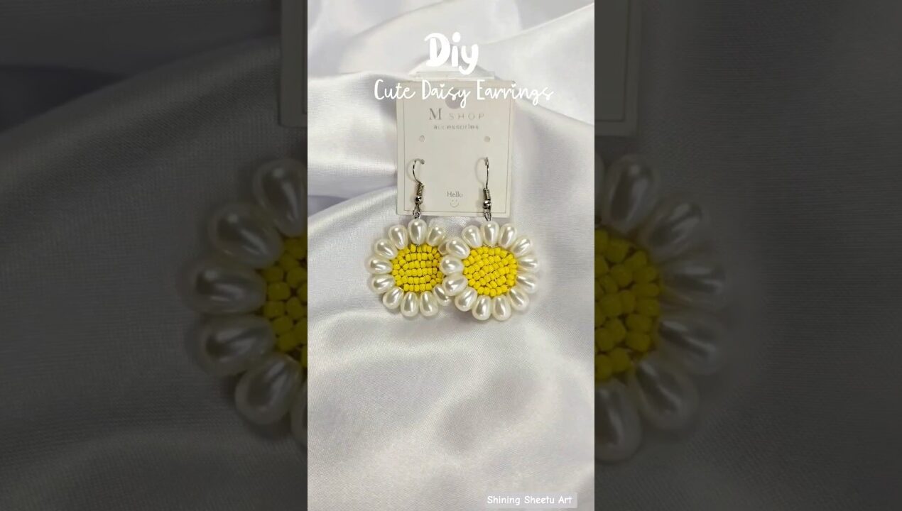 Diy Cute Daisy Earrings #diy #craft #shorts #viralshorts #daisy #diyearrings #handmade #artandcraft