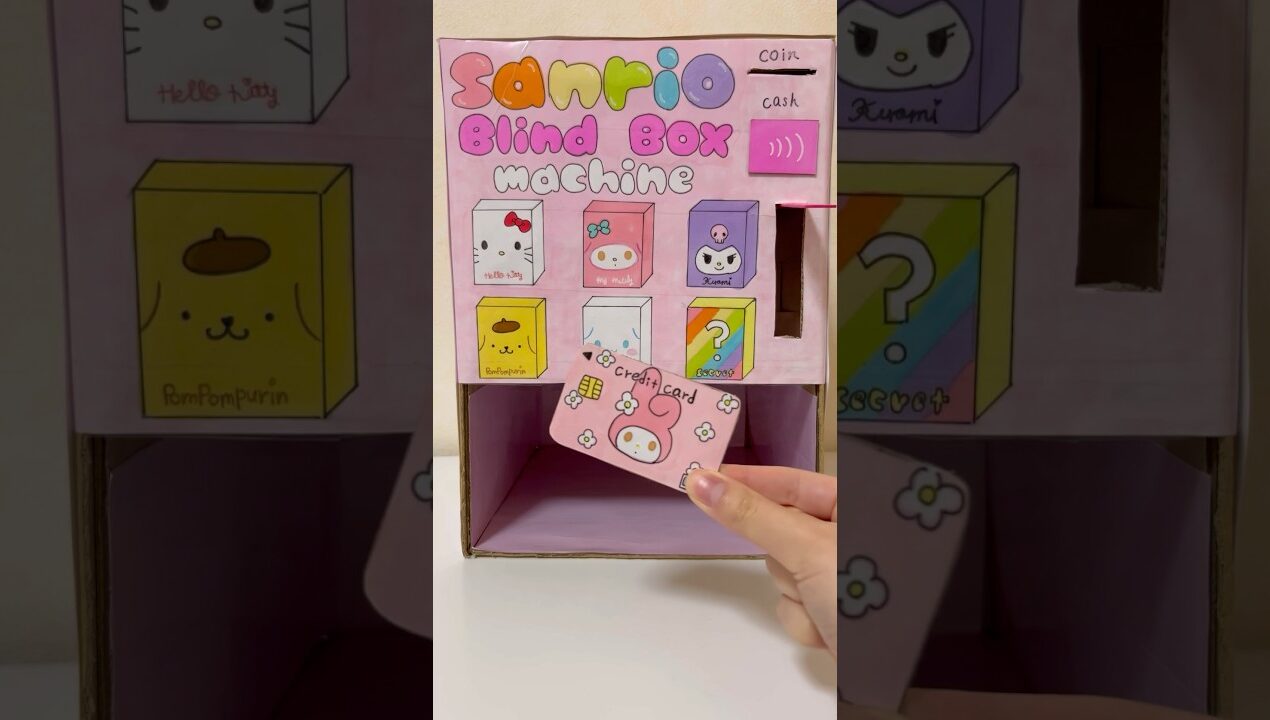 DIY Vending machine !#sanrio#hellokitty#mymelody#kuromi#papercraft#asmr#diy#blindbag#blindbox