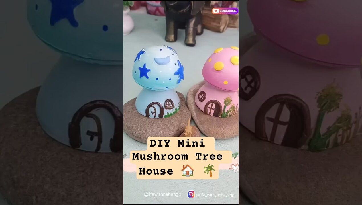 DIY Mini Mushroom Tree House 🍄 From Waste Bulb | Amazing Craft Idea #Shorts