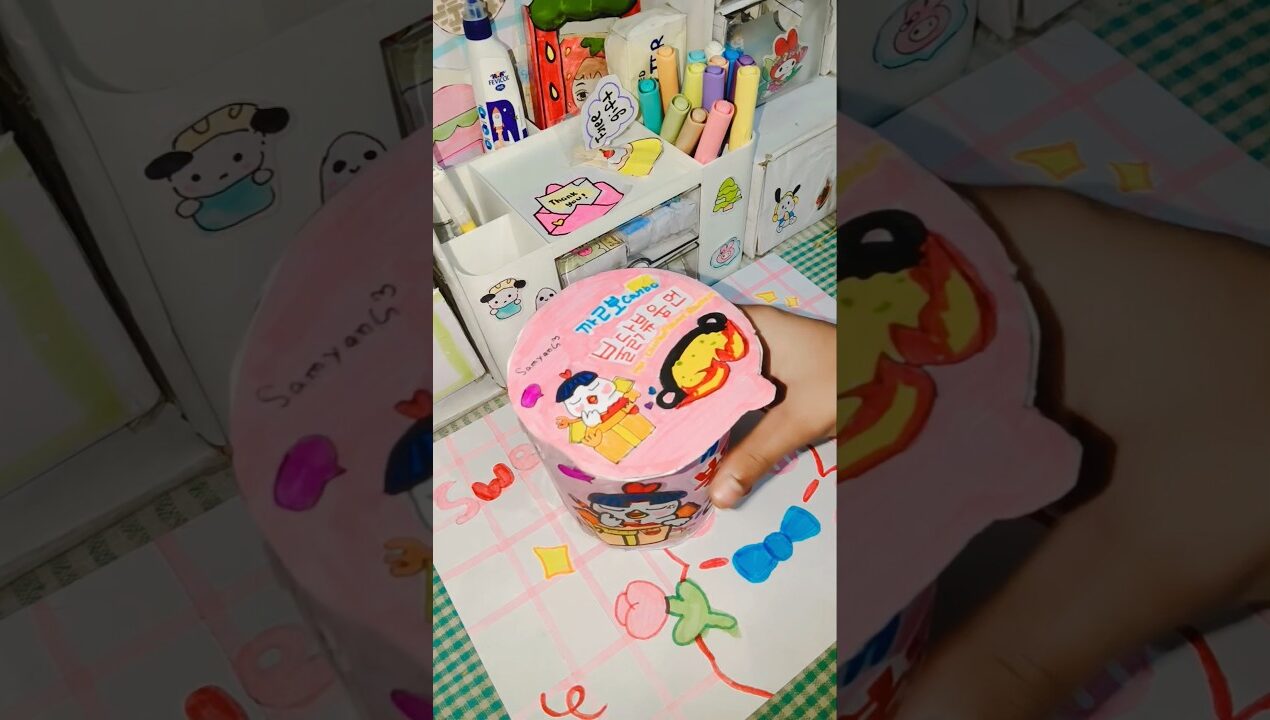 DIY Buldak Spicy Cup Noodles 🌶️🍜 Paper Craft #shorts #trending #diy#buldak #ramen #viralshorts