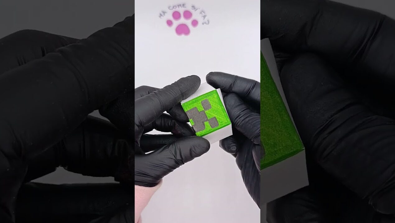 CREEPER FIDGET BUTTON 😱 #tutorial #diy #papercraft #fidget #fidgettoys