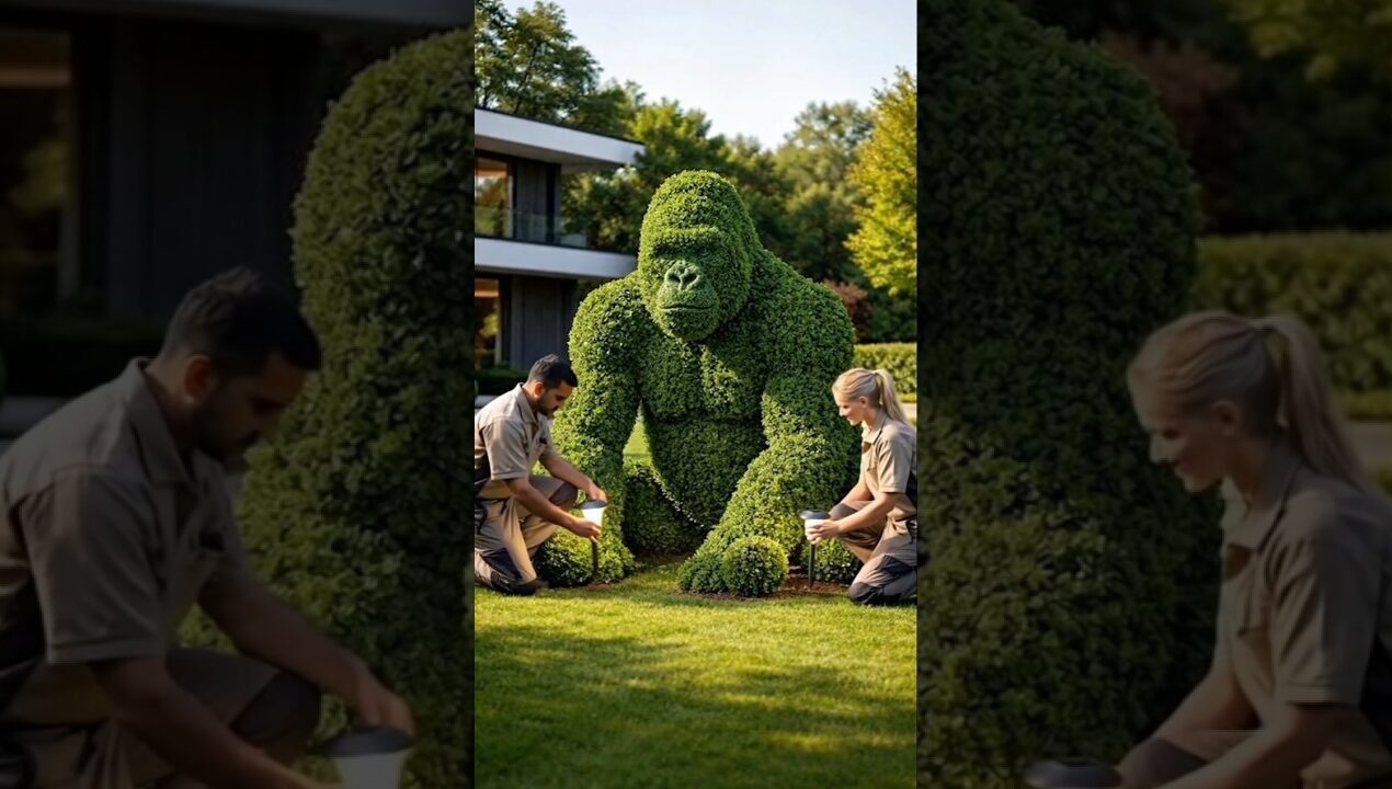 #oddlysatisfying#satisfying#spring#diy#buxus#topiary#beforeandafter#hedgetrimming