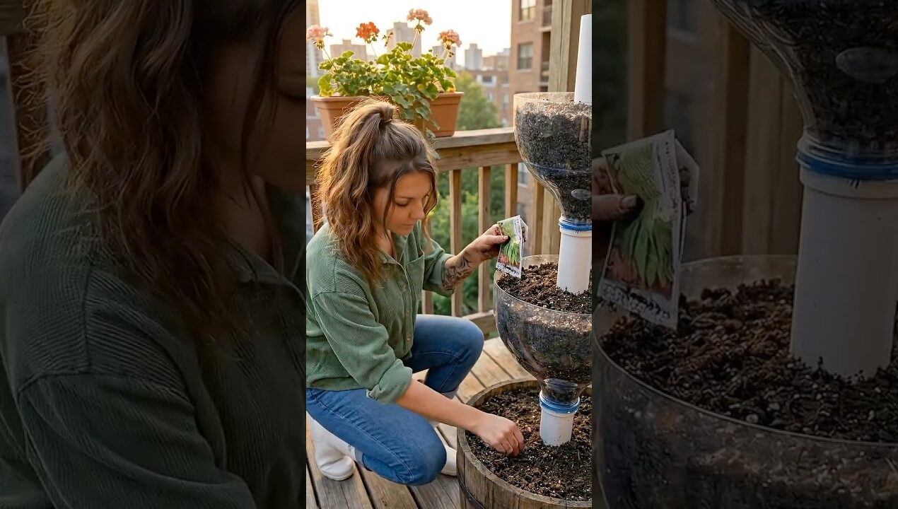Genius Vertical Garden Hack! 🌿♻️ #shorts #diy #gardening