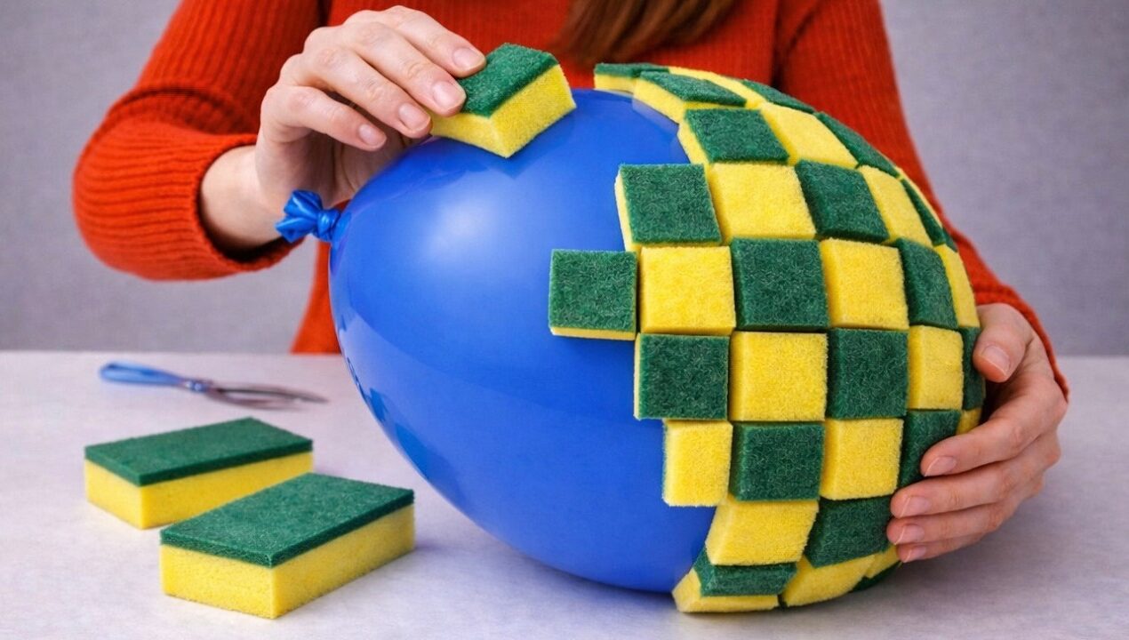 🎈👑 2 INCREDIBLE DIY Ideas with a Balloon and a Dish Sponge!
