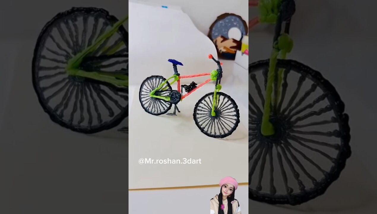 3d kalemle bisiklet yapıyoruz 👀🫪 #3dpen #kendinyap #diy #3dkalem