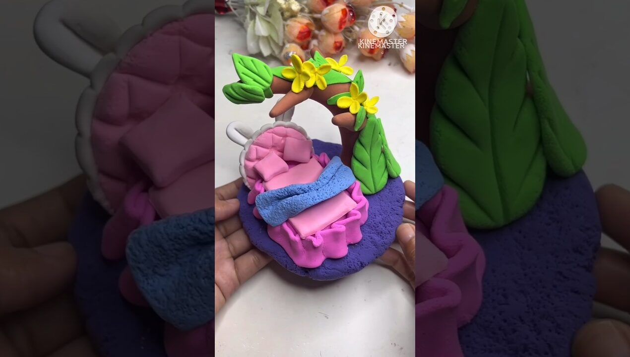 DIY idea 💞 How to make easily tree bed with Super clay #trend #shots #painting #clay