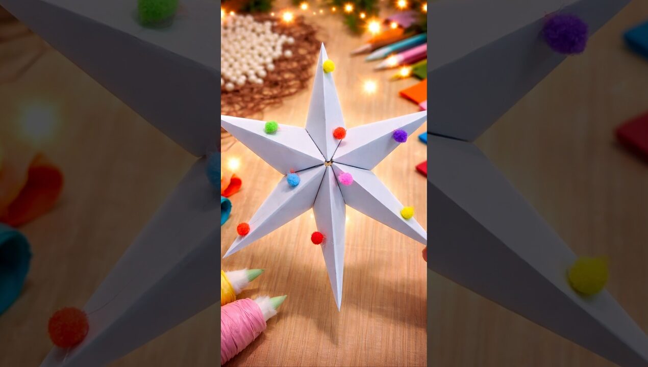 Paper Star Making Craft/Paper Star Craft idea for kids #ytshorts #craft #support #shorts#diyideas