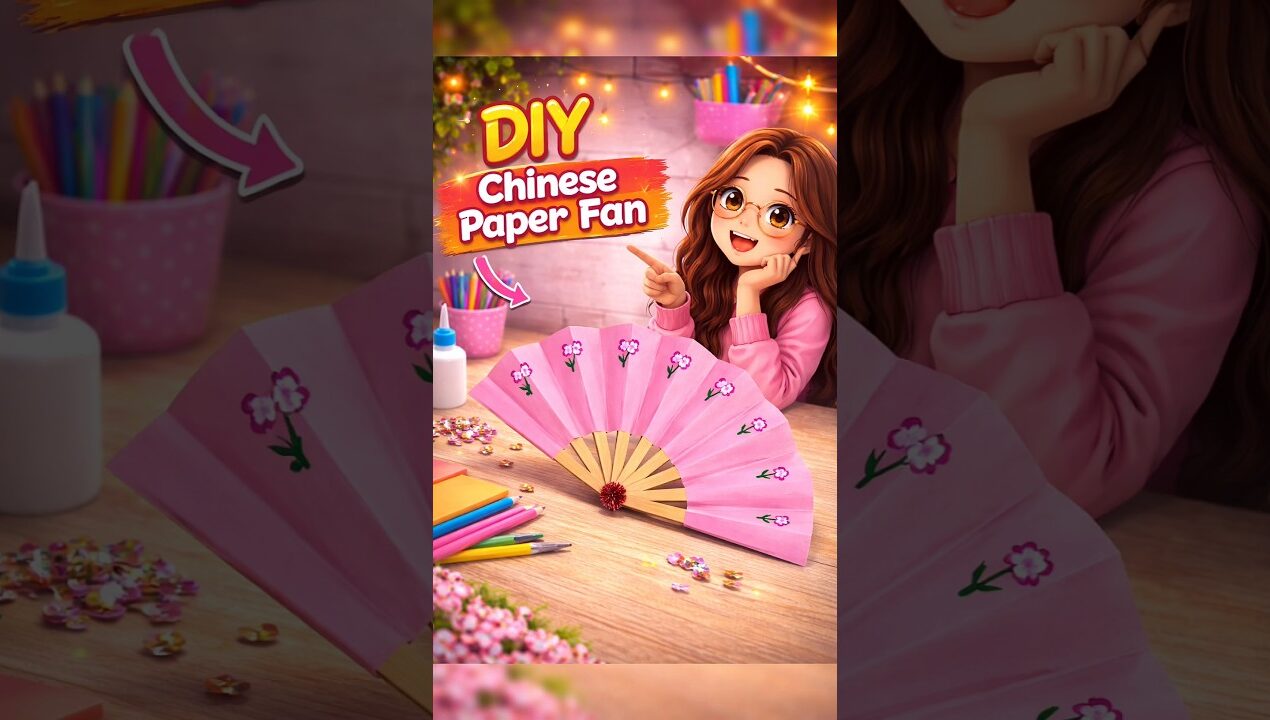 Beautiful Paper Fan Craft 😍✨ | Easy & Cute DIY Idea