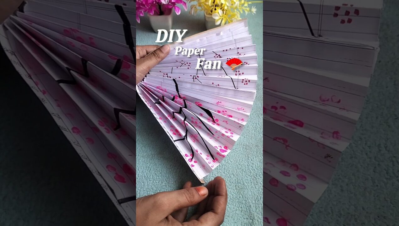 How To Make Handfan With Paper Se Fan kese Bnae! #diy #craft #viral #art #handmade #relatable #easy