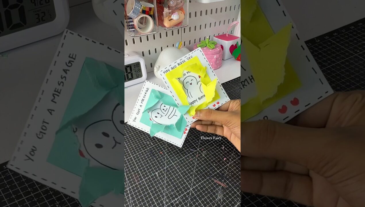 Gift കൊടുക്കാൻ ഒരു simple cute tear card idea #diy #shortsfeed #shorts