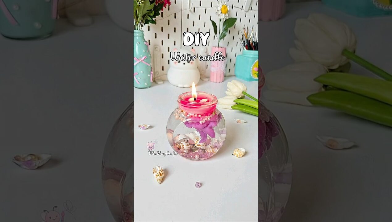 ✨DIY Water Candle | Aesthetic Home Decor Idea #shorts #diy #candlemaking #craft #handmade #homedecor