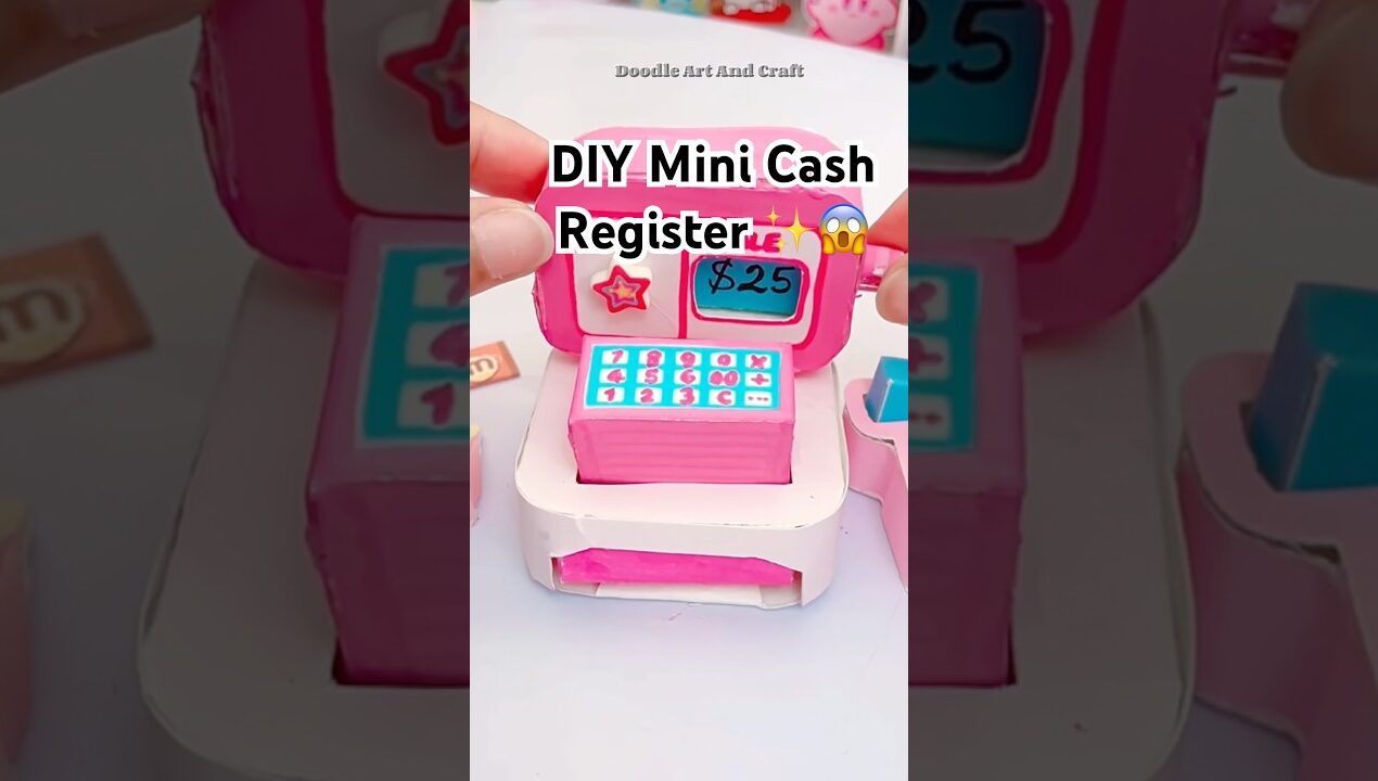 DIY Mini Cash Register/ Paper craft/ Easy craft ideas/miniature ✨🎀 #shorts #miniature