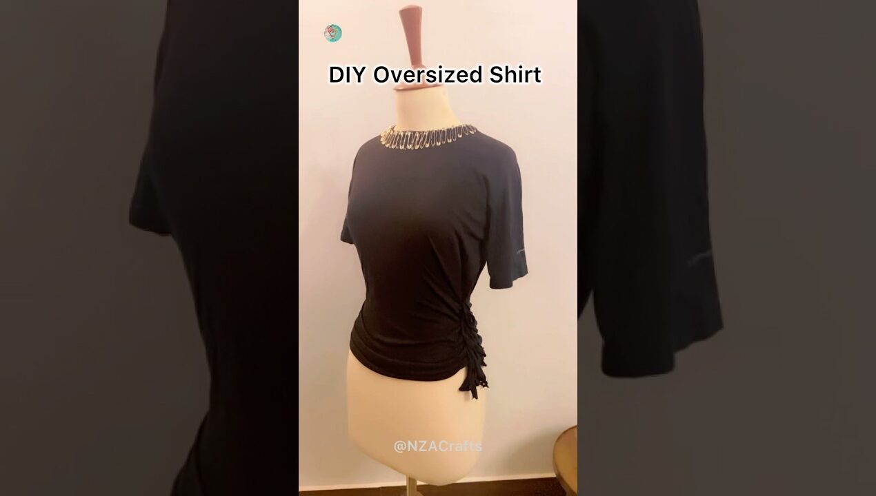 DIY Oversized T Shirt no sew version (891) Step by Step ASMR tutorial #diy #asmr #viral #usashorts