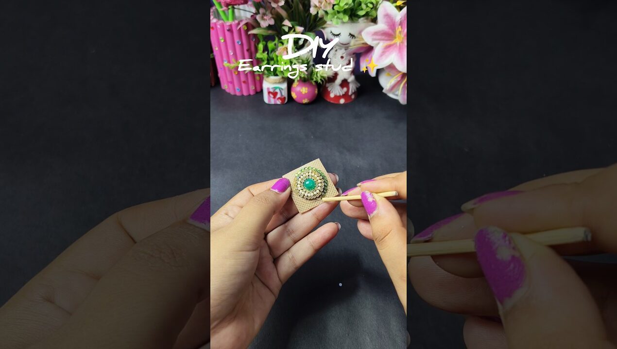 DIY earrings stud ✨ #diy #handmade #earrings #handmadejewelry #youtubeshorts #jewellerymaking