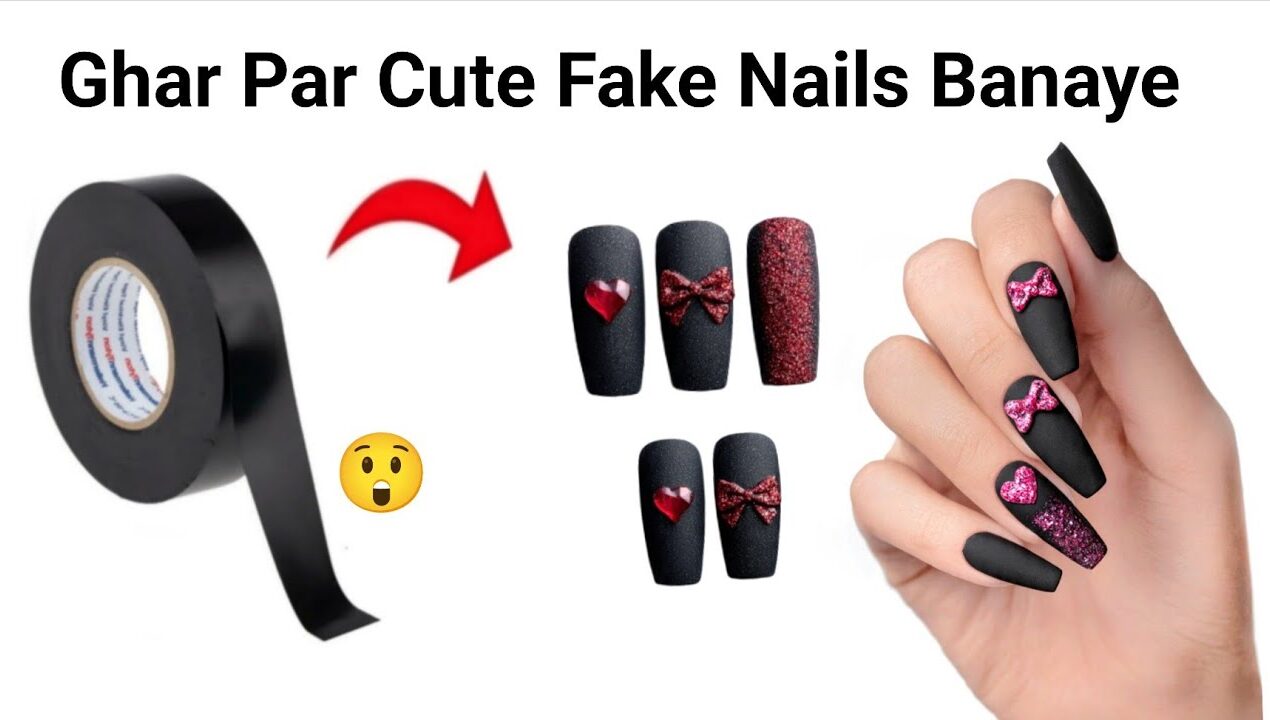 DIY Nail Extensions 😍🥰/how to make nail extensions at home/homemade fake nails