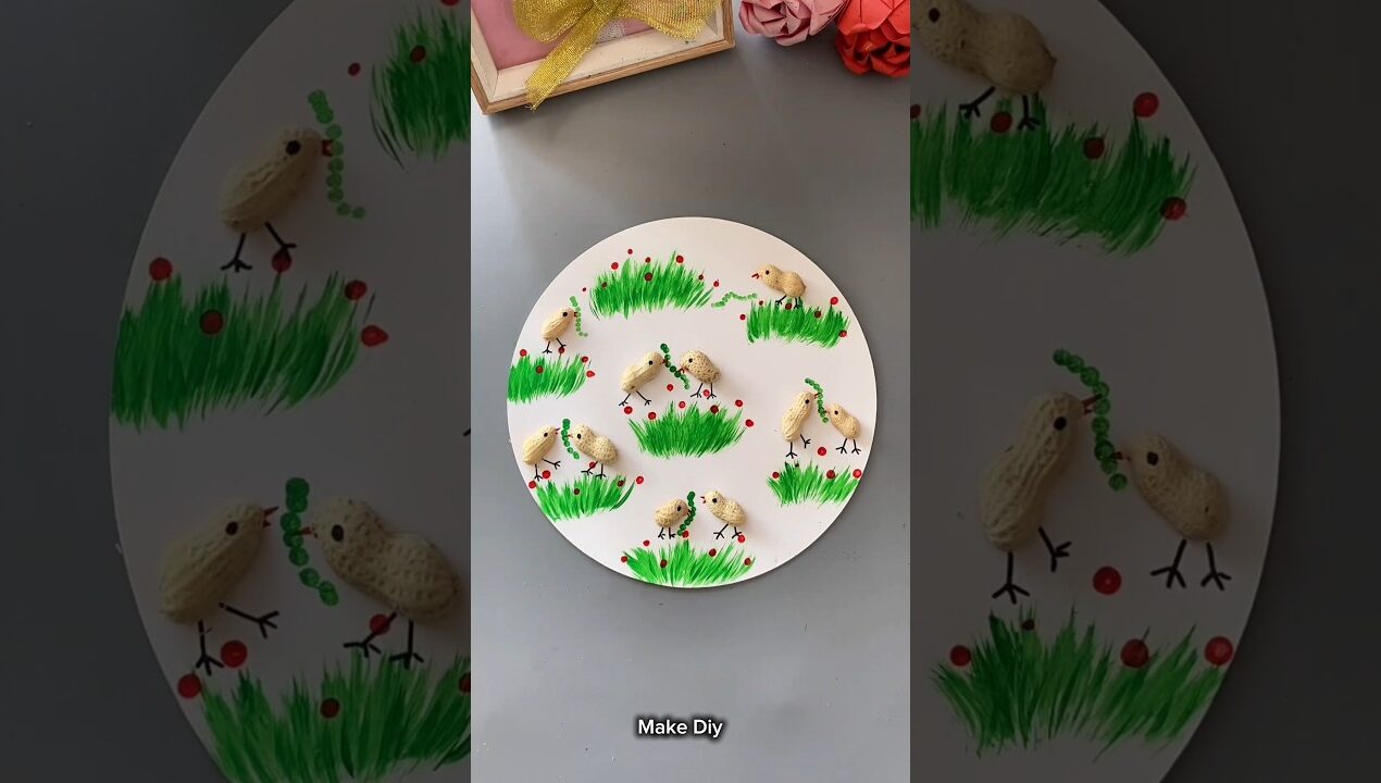 How to Make Cute Chicks Painting with Toothbrush 🐥 Easy DIY Art Using Waste Materials #cutethings