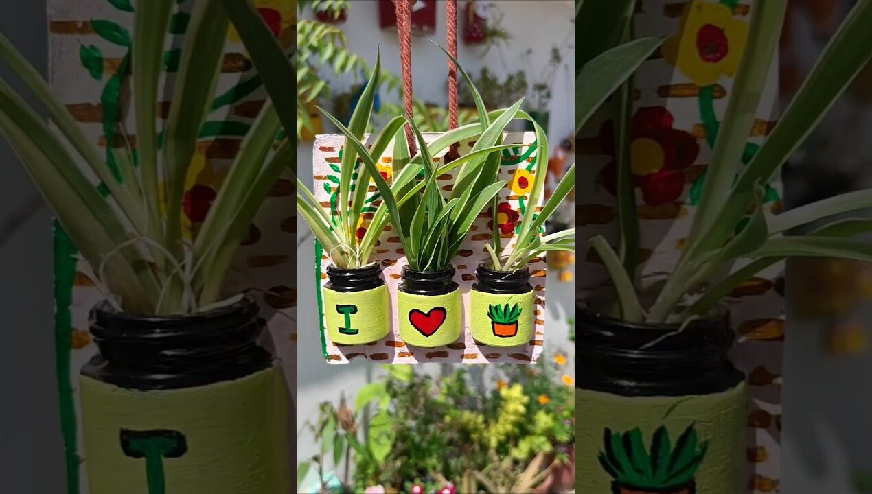 DIY Cutest Mini Wall Planter from Empty paint Bottles #diy #craft #upcycling #miniplanter #reuse