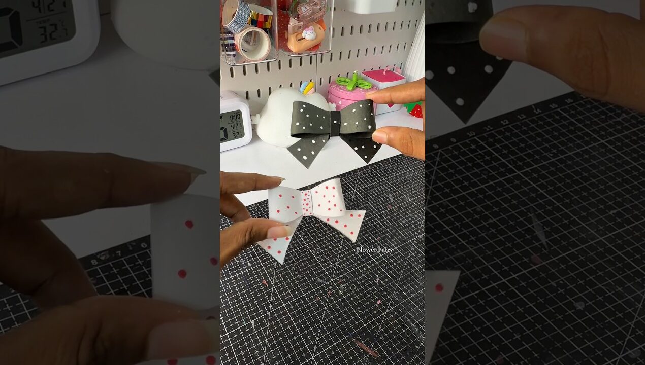 2 min കൊണ്ട് ഒരു simple paper bow ഉണ്ടാക്കാം #diy #shortsfeed #shorts