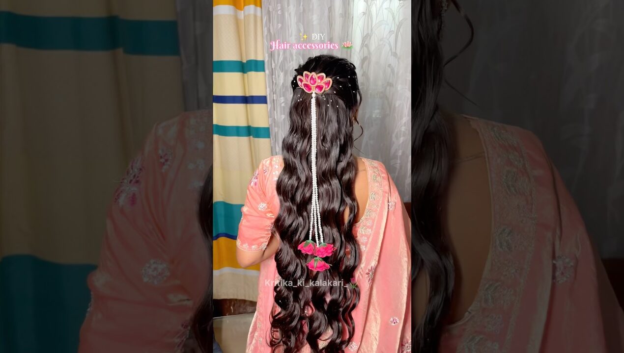 DIY hair accessories 🪷✨😍 #diy #hairaccessories #handmade #weddingseason #youtubeshorts #viral