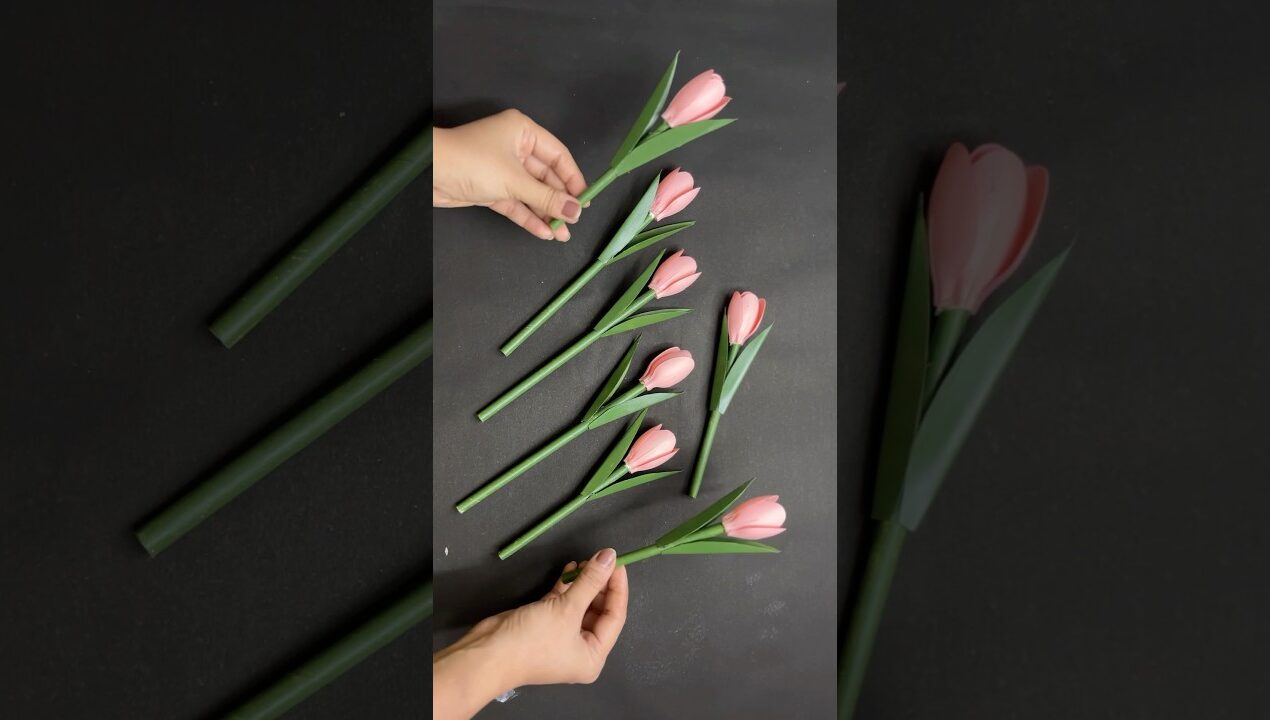 DIY Tulip Flower Craft Ideas #tulip #flowers #diy #shorts #ytshorts #youtubeshorts #shortsfeed #idea