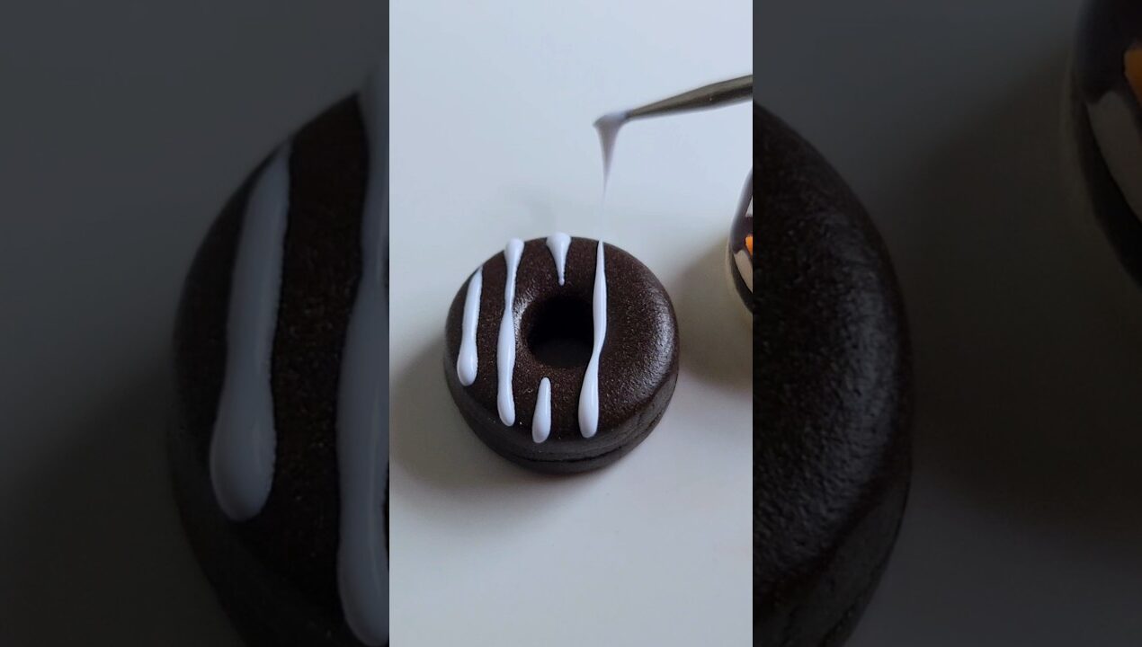 Polymer Clay Donut Bag Charm! 🍩✨️ #shorts #diy