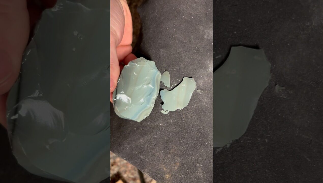 Making a Green Obsidian Arrowhead #art #crystals #asmr #diy