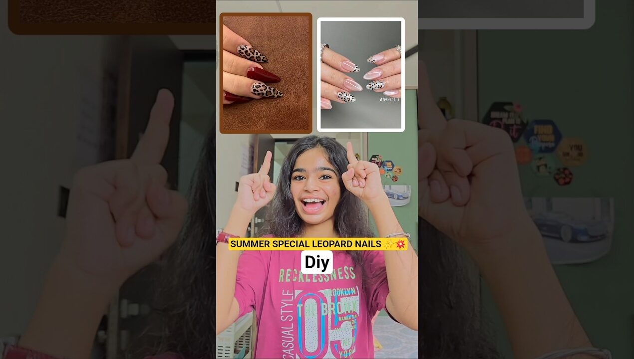 SUMMER SPECIAL LEOPARD NAILS ✨️💥 #shorts #minivlog #ashortaday #tranding #vlog #diy #mehndi #nails