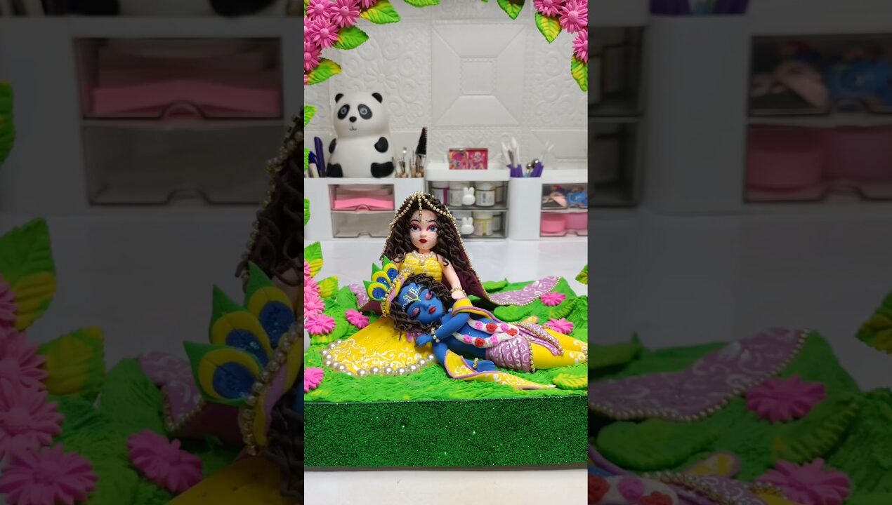 Diy beautiful radhekrishna idol with clay😱😍😍 #trend #diy #shorts
