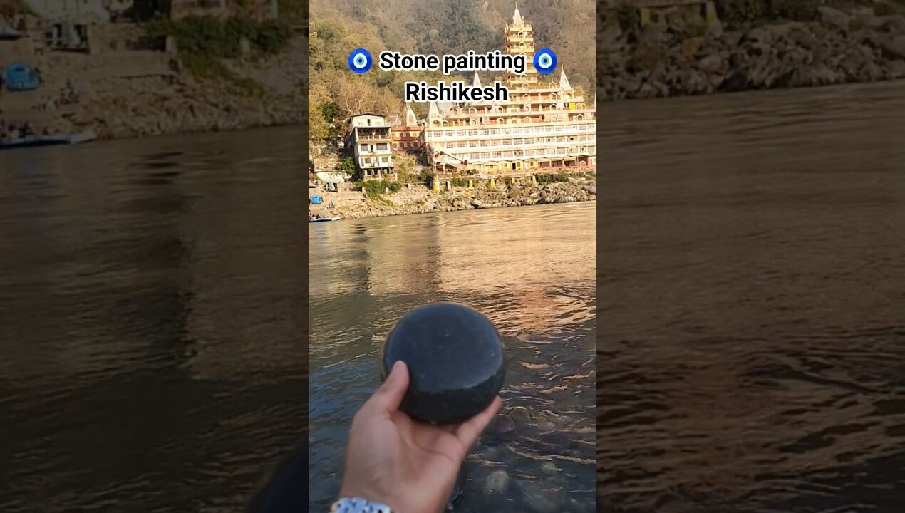 Evil eye stone painting in Rishikesh🧿#trending #ytshorts #diy #shortsfeed
