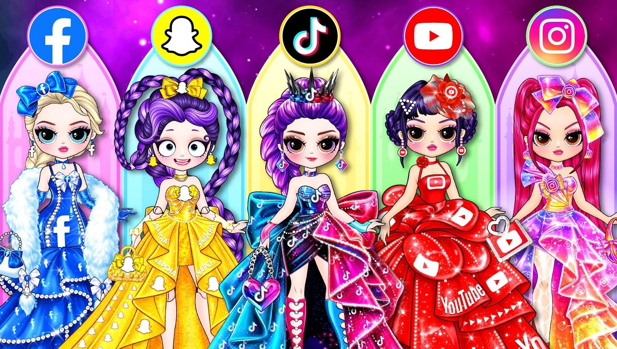 Huntrix & Lily Lovebraids Social Media Prom Dress Glow Up | Best DIY Fashion Paper Dolls