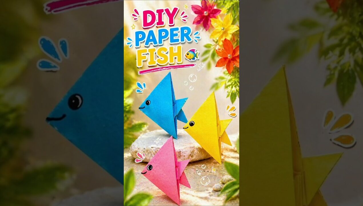 Paper Fish 🐟 Making Tutorial | Trending DIY Craft#ytshorts