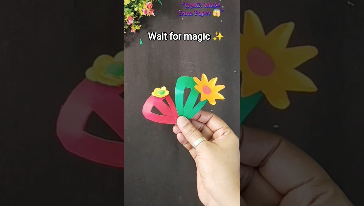 DIY Paper Hairclip 🎀 Easy & Fun Craft for Kids!😱 #shorts #youtubeshorts #kids #viral #diy #cartoon
