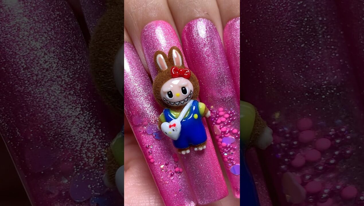 🎀 LABUBU x HK AQUA CHAOS 🎀 #nailgelart #nails #naildecoration #diy #aquanails #nailart  #nailart