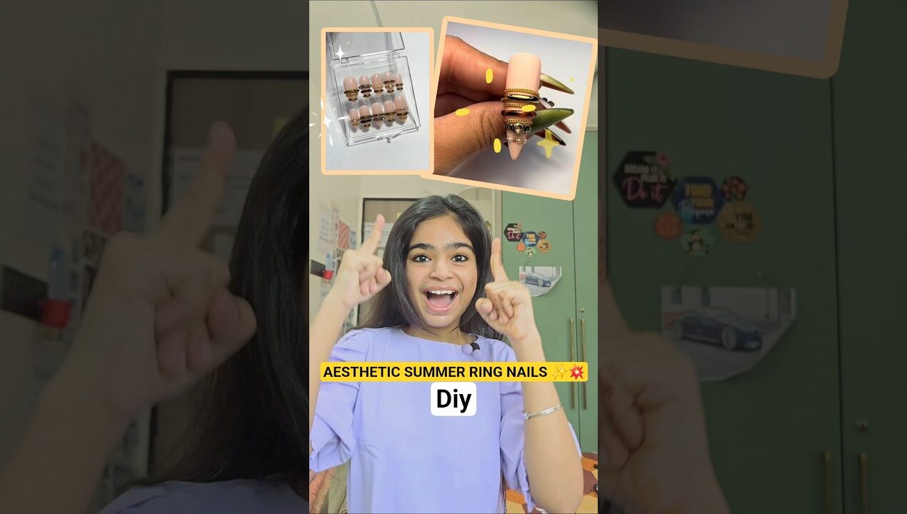 SUMMER SPECIAL RING NAILS ✨️💥 #shorts #minivlog #ashortaday #tranding #vlog #diy #mehndi #nails